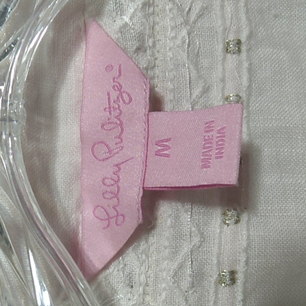 SALE! Lilly Pulitzer Linen Top Sz.M Couple Flaws (X-55) - Picture 3 of 11